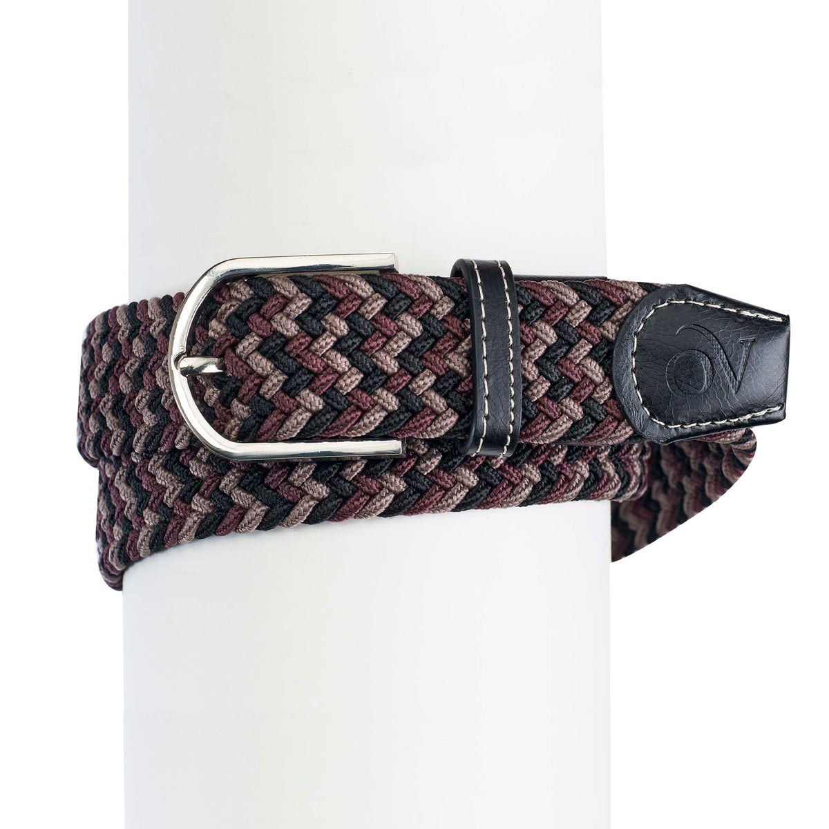 Ovation Braided Stretch Belt - XXS Size In Red, White & Blue Patriotic Colors, Buckle Closure