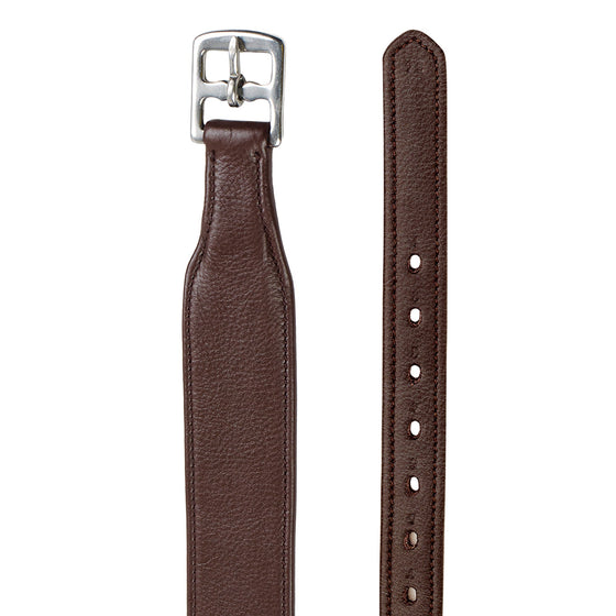 Covered Wide Comfort Stirrup Leathers - Med Brown