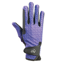  Women's Cool Rider Riding Gloves - Purple Horseshoes