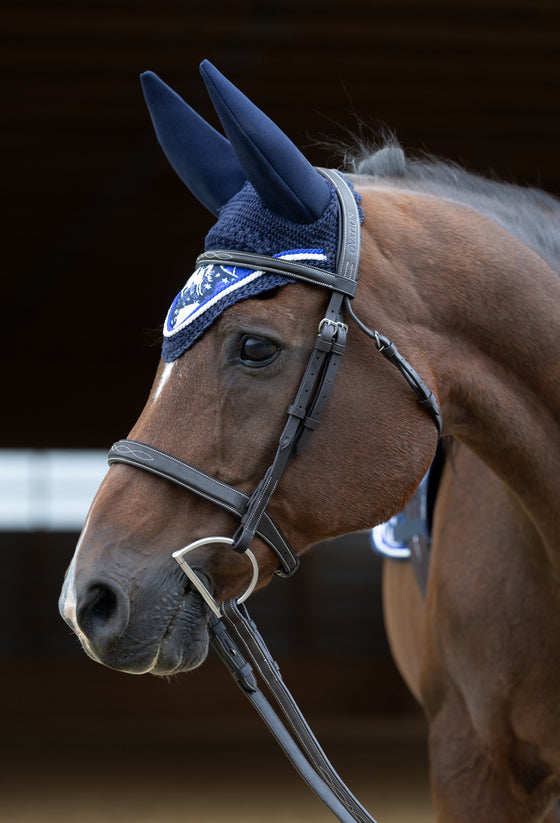 Altitude Printed Soundless Ear Bonnet - Blue Whimsical Horses