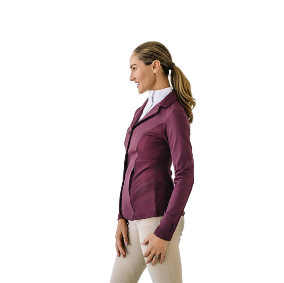 Mesh Hybrid Show Coat - Deepest Plum