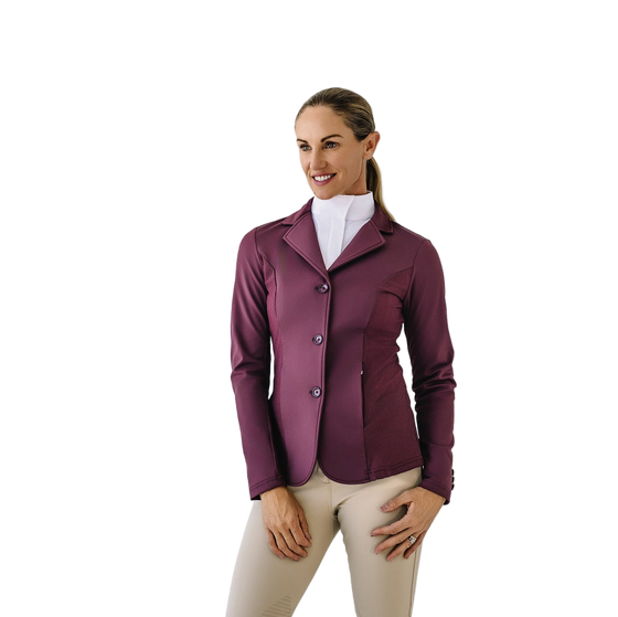 Mesh Hybrid Show Coat - Deepest Plum