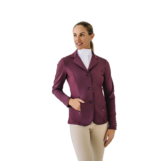 Mesh Hybrid Show Coat - Deepest Plum