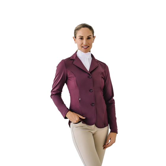 Mesh Hybrid Show Coat - Deepest Plum