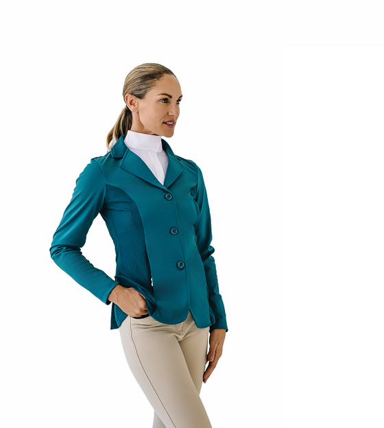 Mesh Hybrid Show Coat - Deep Teal