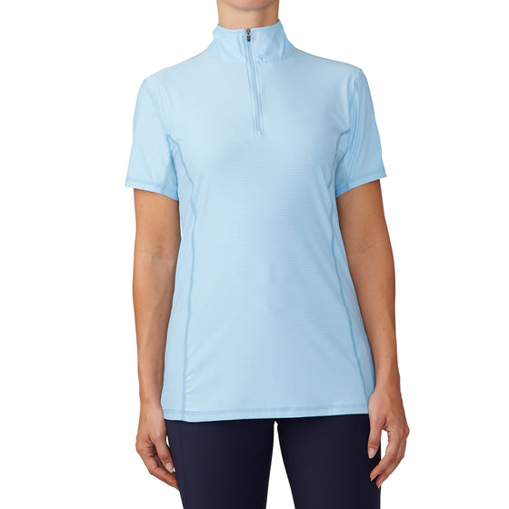Women's Short Sleeve Altitude Solid Sun Shirt - Blue Mist