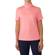  Women's Short Sleeve Elegance Glitter Dot Sport Shirt - Pink Lemonade Silver