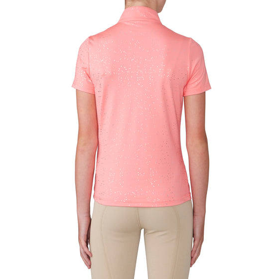 Kids' Elegance Glitter Dot Sport Shirt Short Sleeve - Pink Lemonade Silver