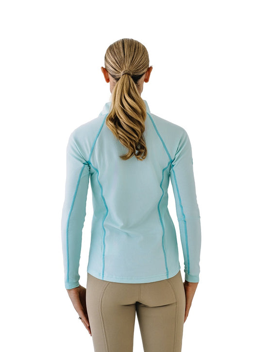 Quarter-Zip Long Sleeve Sunshirt - Aqua Open Water