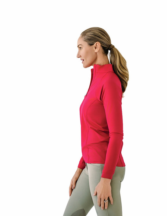 Quarter-Zip Long Sleeve Sunshirt - Lipstick
