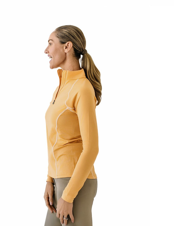 Quarter-Zip Long Sleeve Sunshirt - Muted Safron