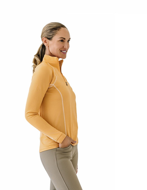 Quarter-Zip Long Sleeve Sunshirt - Muted Safron