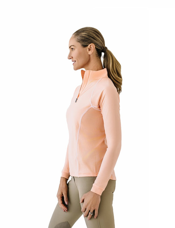 Quarter-Zip Long Sleeve Sunshirt - Peach