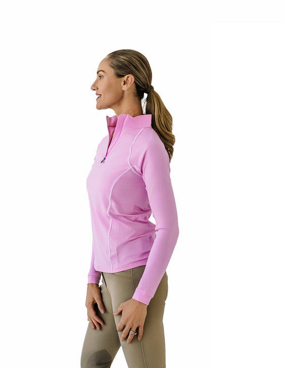 Quarter-Zip Long Sleeve Sunshirt - Pink