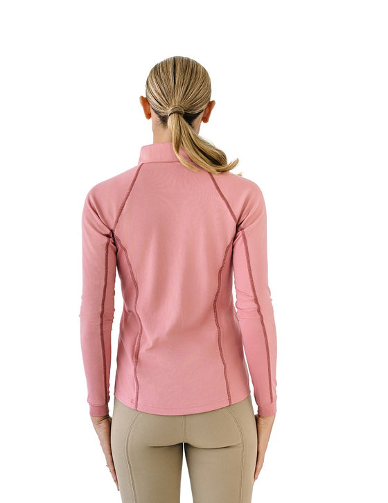 Quarter-Zip Long Sleeve Sunshirt - Rose Warm Earth