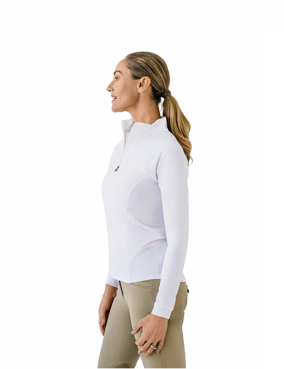 Quarter-Zip Long Sleeve Sunshirt - White
