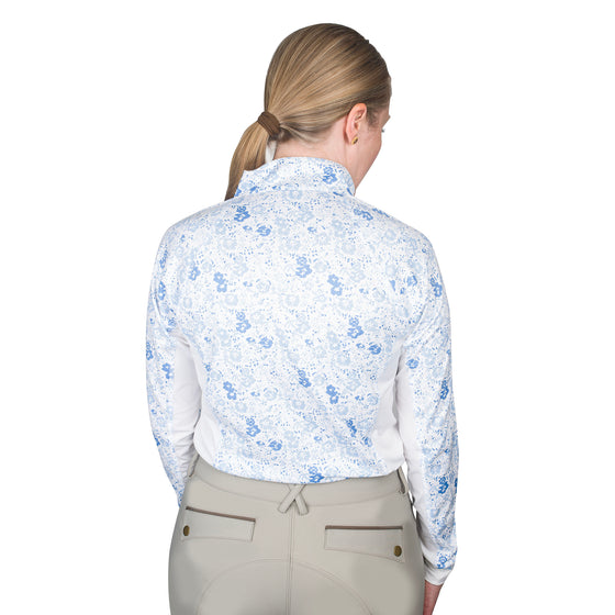 Ovation Quarter Zip Long Sleeve Sunshirt - White Mosaic Floral