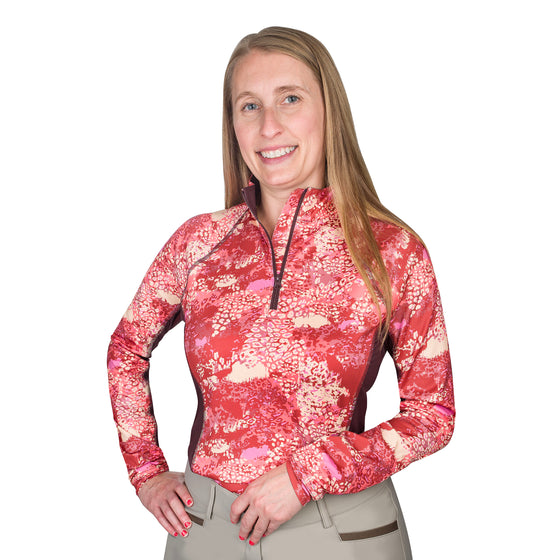 Ovation Quarter Zip Long Sleeve Sunshirt - Natural World Print