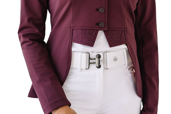 Ladies Shine Dressage Show Coat - Deepest Plum
