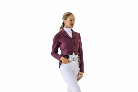 Ladies Shine Dressage Show Coat - Deepest Plum