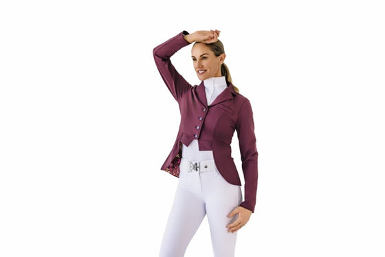 Ladies Shine Dressage Show Coat - Deepest Plum