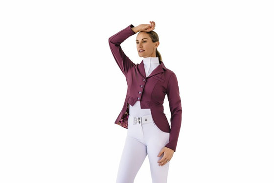 Ladies Shine Dressage Show Coat - Deepest Plum