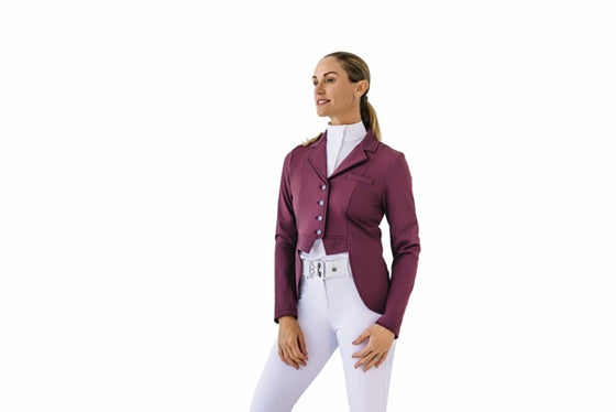 Ladies Shine Dressage Show Coat - Deepest Plum