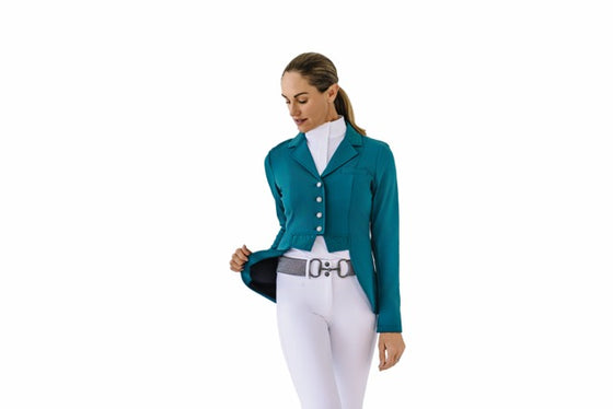 Ladies Shine Dressage Show Coat - Deep Teal