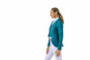 Ladies Shine Dressage Show Coat - Deep Teal