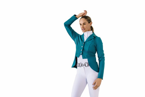 Ladies Shine Dressage Show Coat - Deep Teal