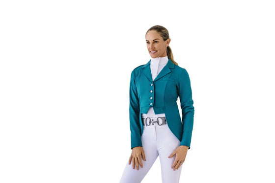 Ladies Shine Dressage Show Coat - Deep Teal