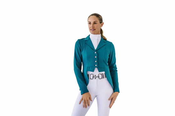 Ladies Shine Dressage Show Coat - Deep Teal