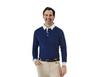 Men's Classic Long Sleeve Polo Show Shirt - Navy