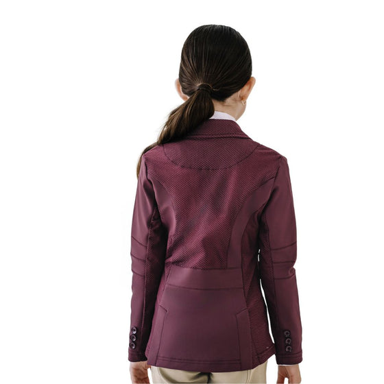 Kids' Mesh Hybrid Show Coat - Deepest Plum