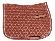  Embossed Leopard Satin All-Purpose Saddle Pad - Cinnamon