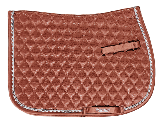 Embossed Leopard Satin All-Purpose Saddle Pad - Cinnamon