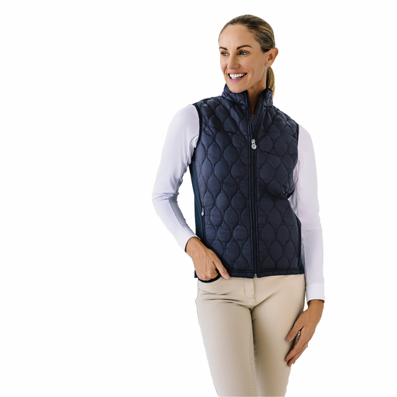 Quilted Hybrid Puffer Vest - Black