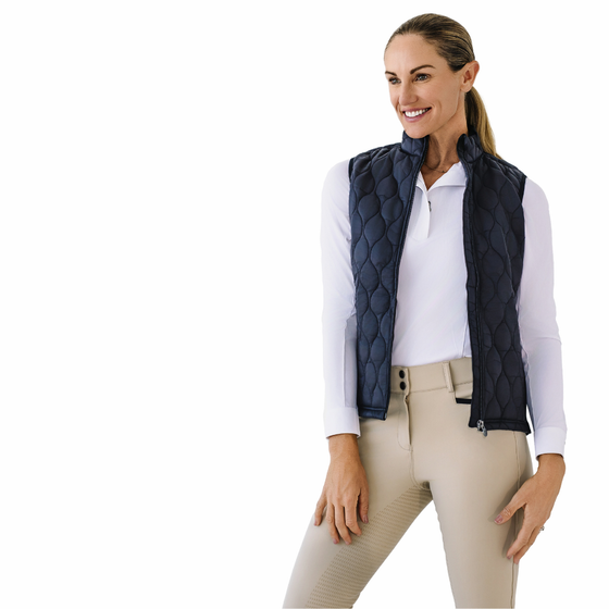 Quilted Hybrid Puffer Vest - Black