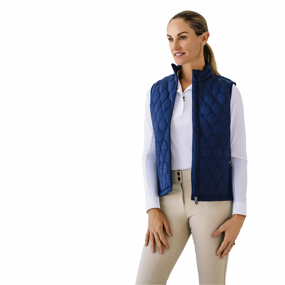 Quilted Hybrid Puffer Vest - Navy