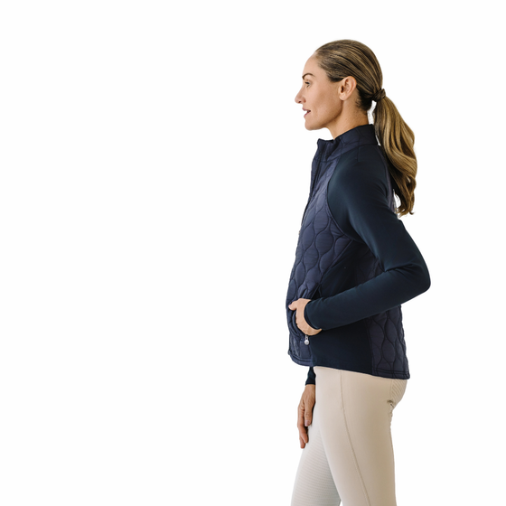 Quilted Hybrid Puffer Jacket - Black