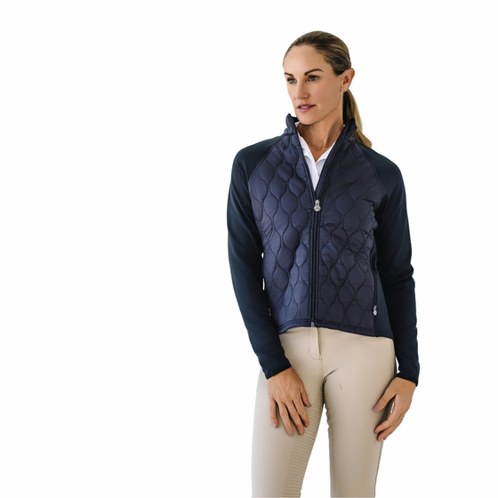 Quilted Hybrid Puffer Jacket - Black