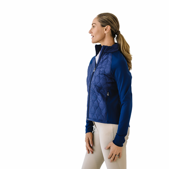 Quilted Hybrid Puffer Jacket - Navy