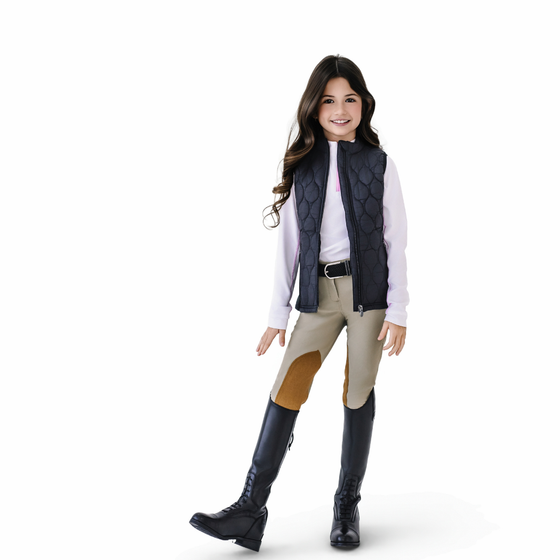 Kids' Quilted Hybrid Puffer Vest - Black