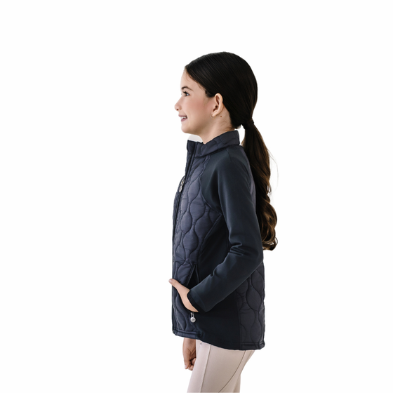 Kids' Quilted Hybrid Puffer Jacket - Black