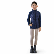  Kids' Quilted Hybrid Puffer Jacket - Navy