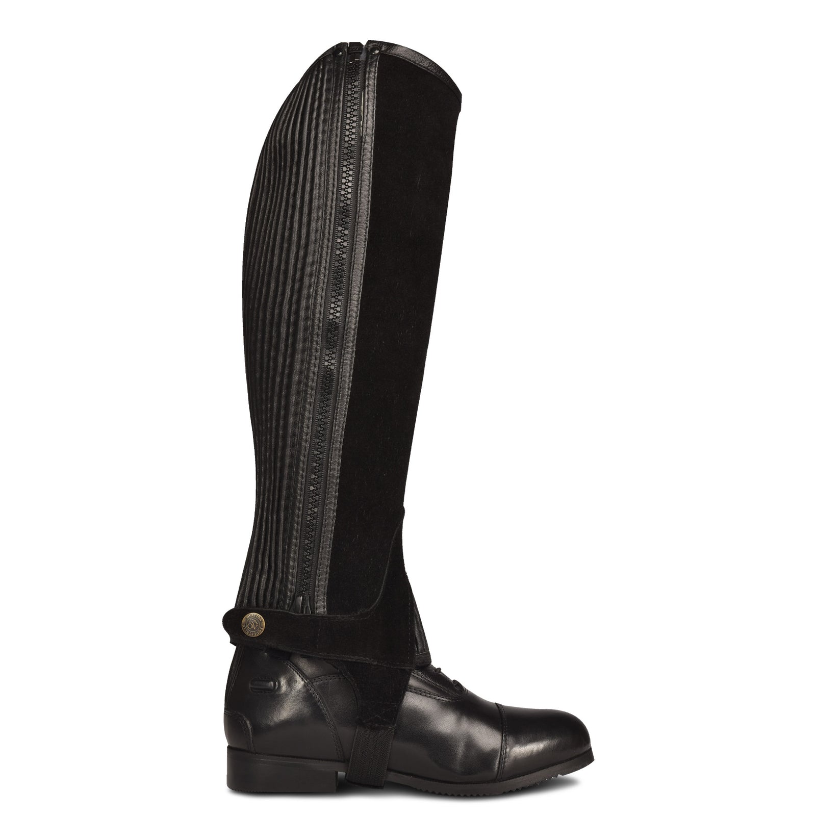 Half Chaps Horse Riding Short Boots Women's Pro Suede Ribbed Half Chap