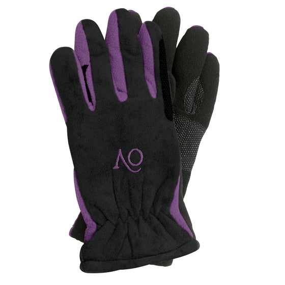 Women's Polar Fleece Winter Riding Gloves - Black/Purple
