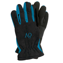  Women's Polar Fleece Winter Riding Gloves - Black/Turq