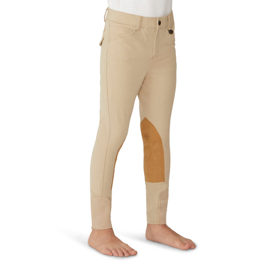 Boys' EuroWeave DX  Suede Knee Patch Breech - Classic Show Tan