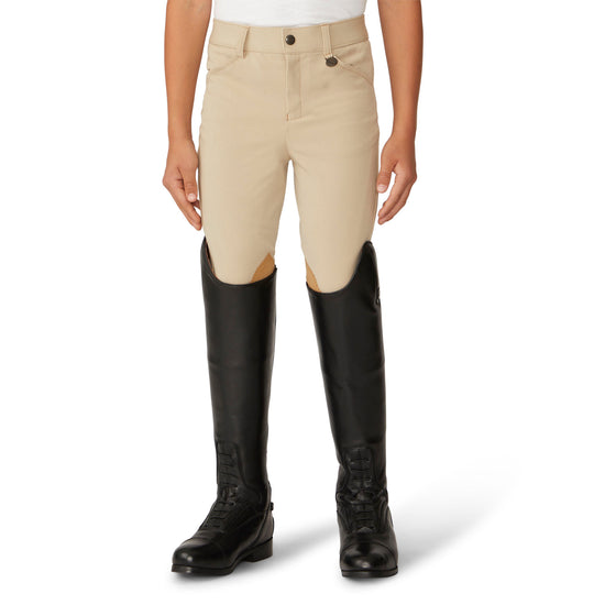 Boys' EuroWeave DX  Suede Knee Patch Breech - Classic Show Tan